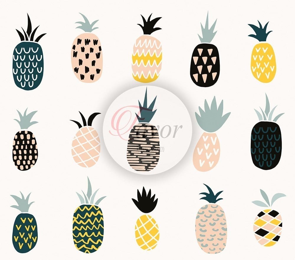 Ananas Desenli Kumaş 2