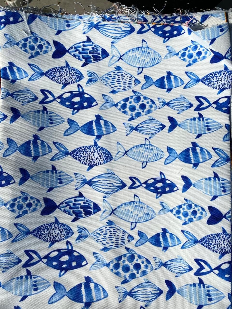 Balık Desenli Marin Kumaş