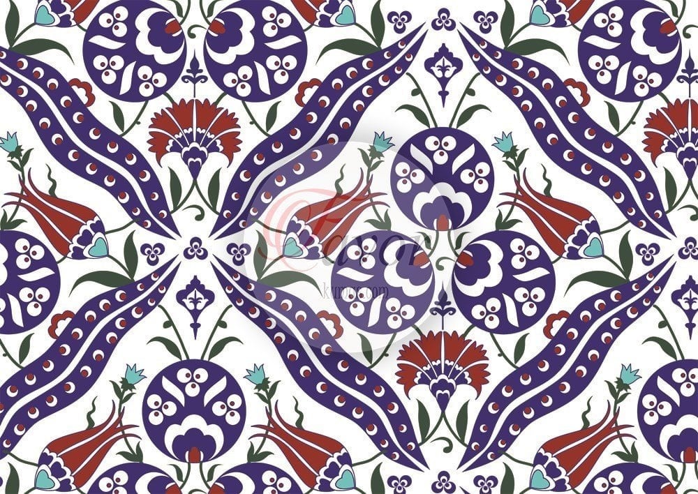 Çini Desenli Kumaş