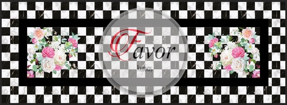 Dama Desenli Çiçekli Runner ve Supla Kumaşı