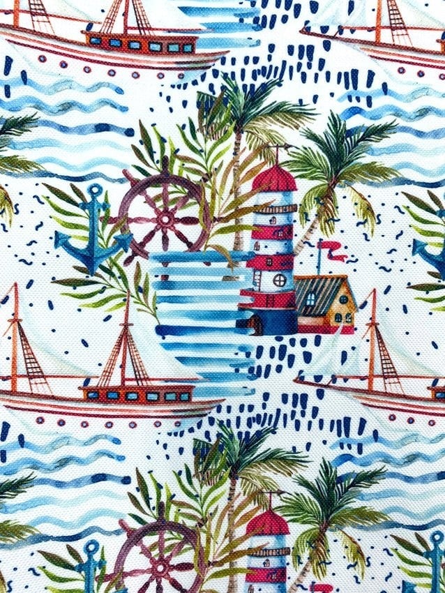 Deniz Feneri Desenli Kumaş 2