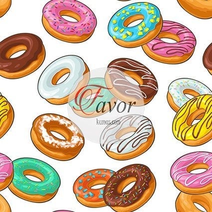 Donut Desenli Kumaş
