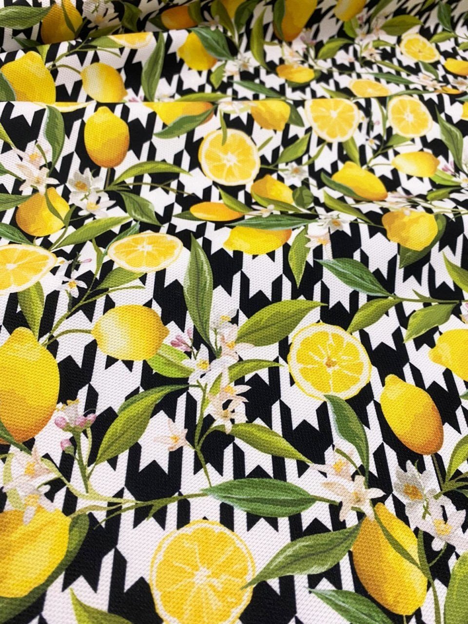 Ekose Limon Desenli Kumaş