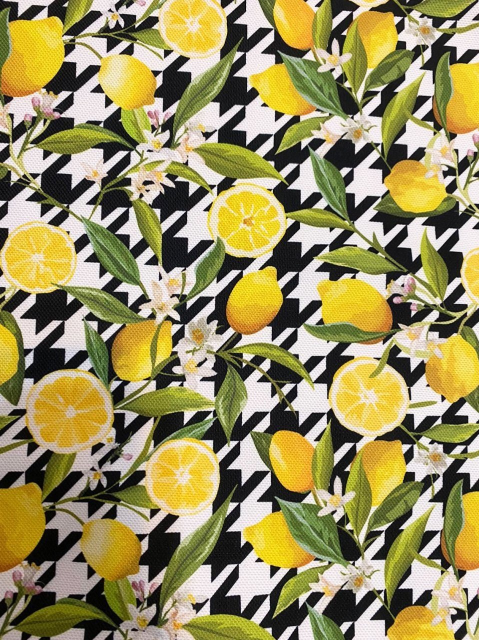 Ekose Limon Desenli Kumaş