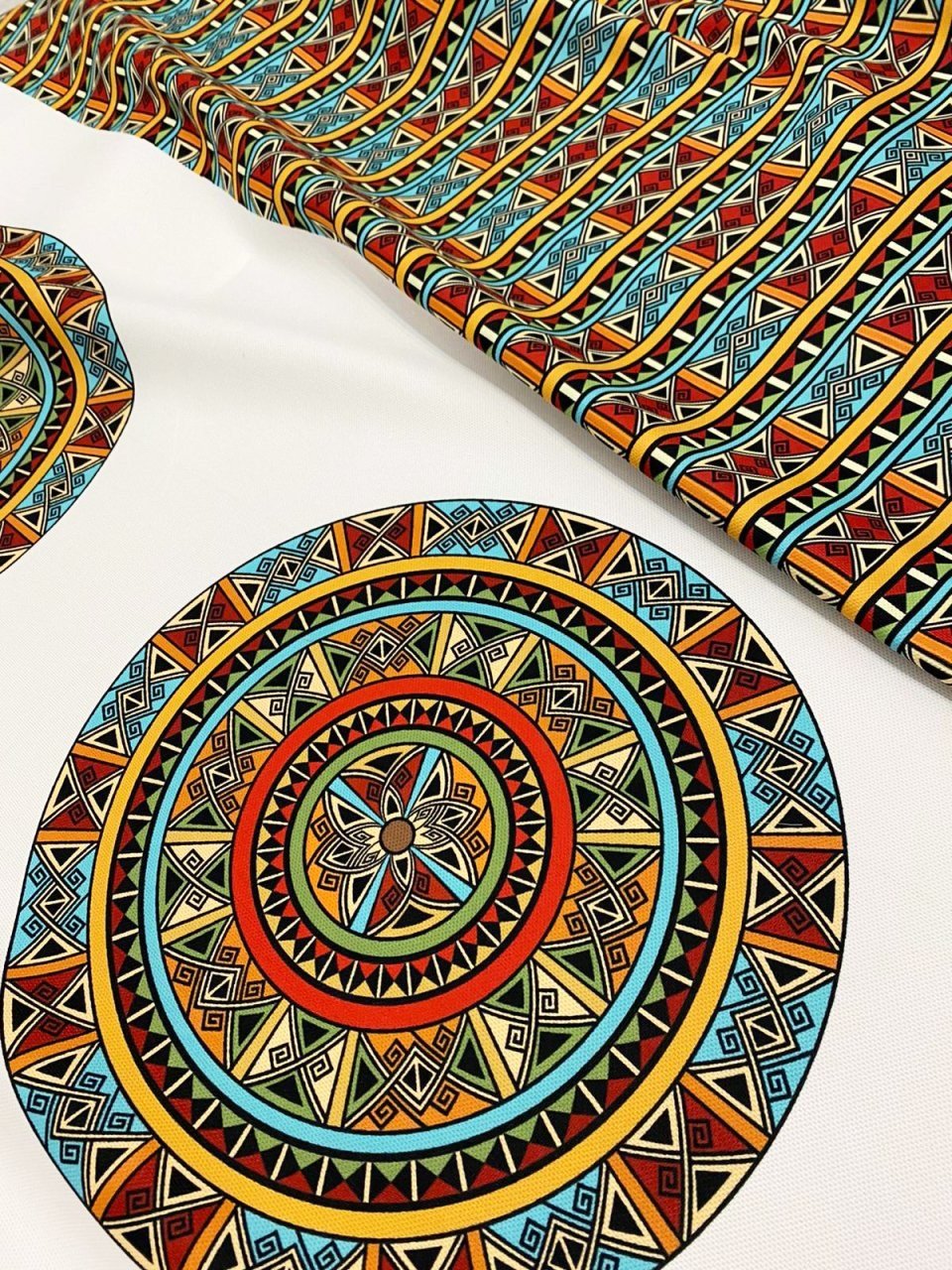 Etnik Mandala Desenli Kumaş