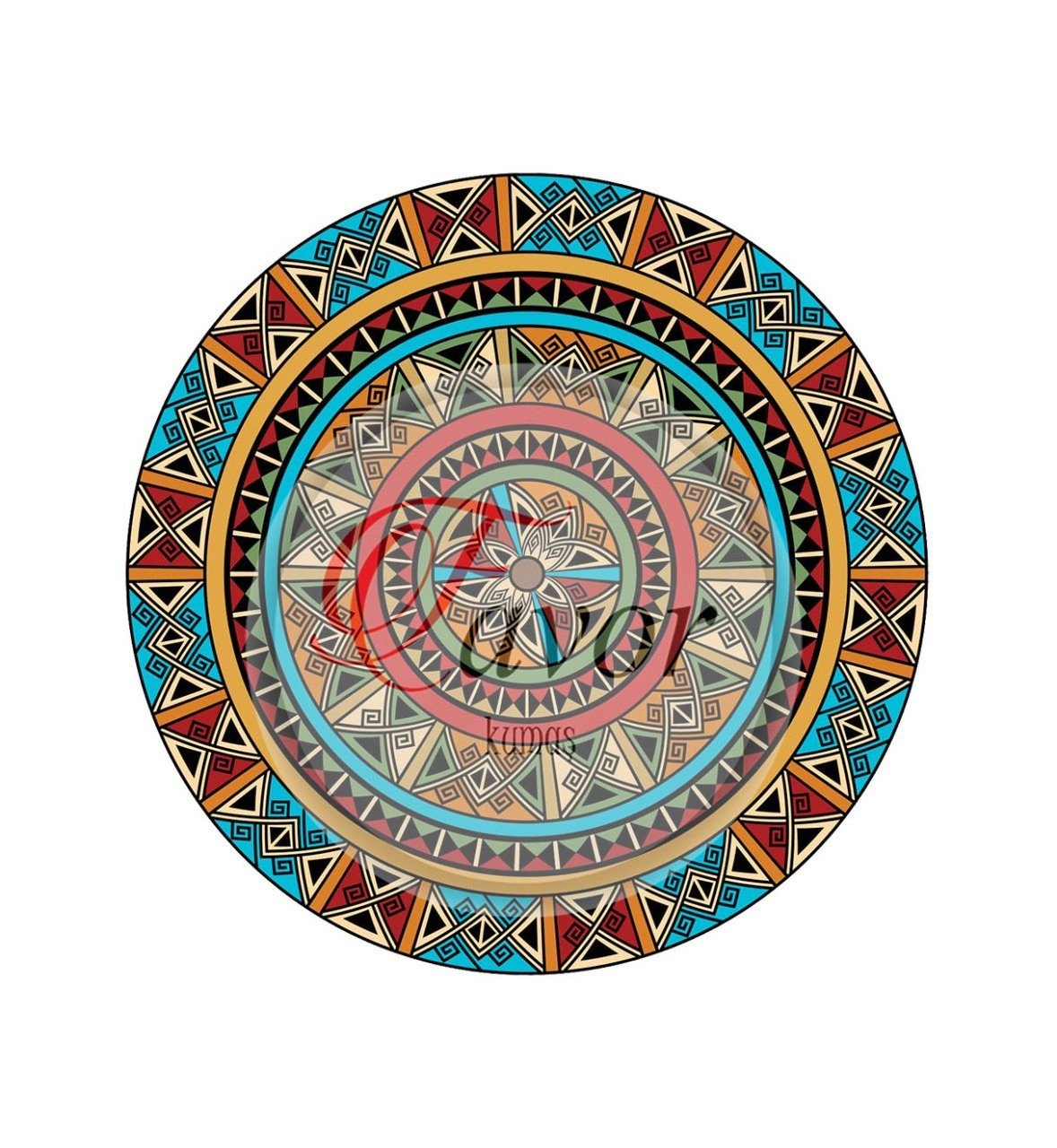 Etnik Mandala Desenli Kumaş