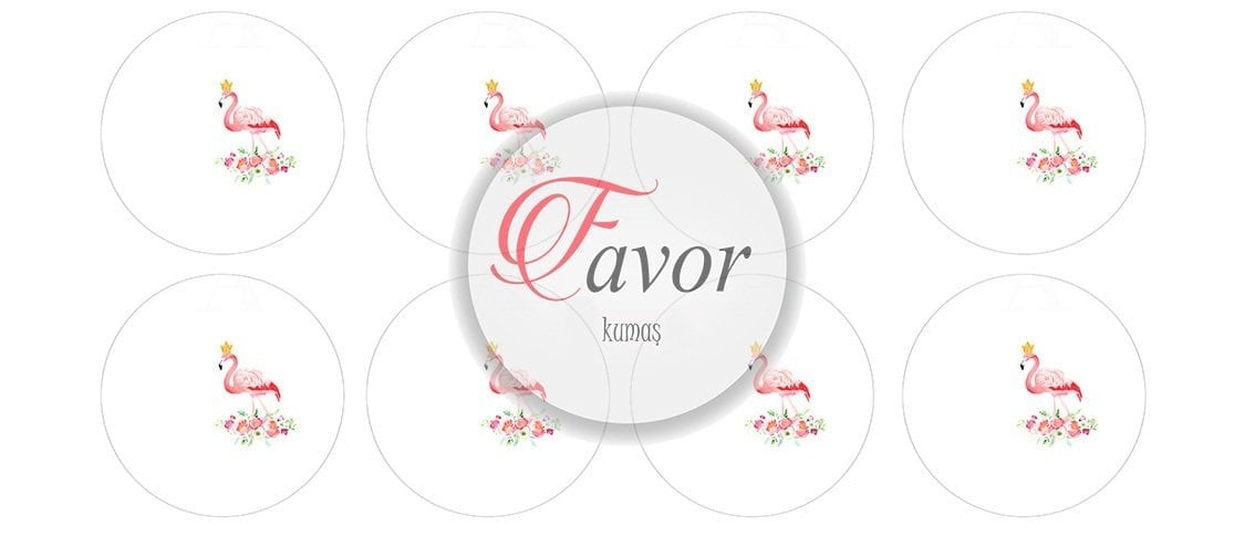 Filamingo Desenli Kahve Supla Kumaşı