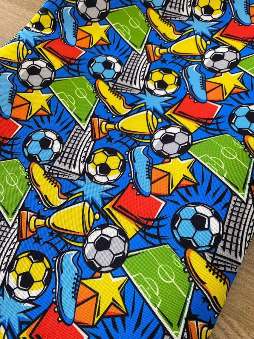 Futbol Temalı Desenli Kumaş