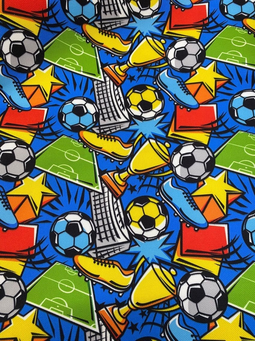 Futbol Temalı Desenli Kumaş