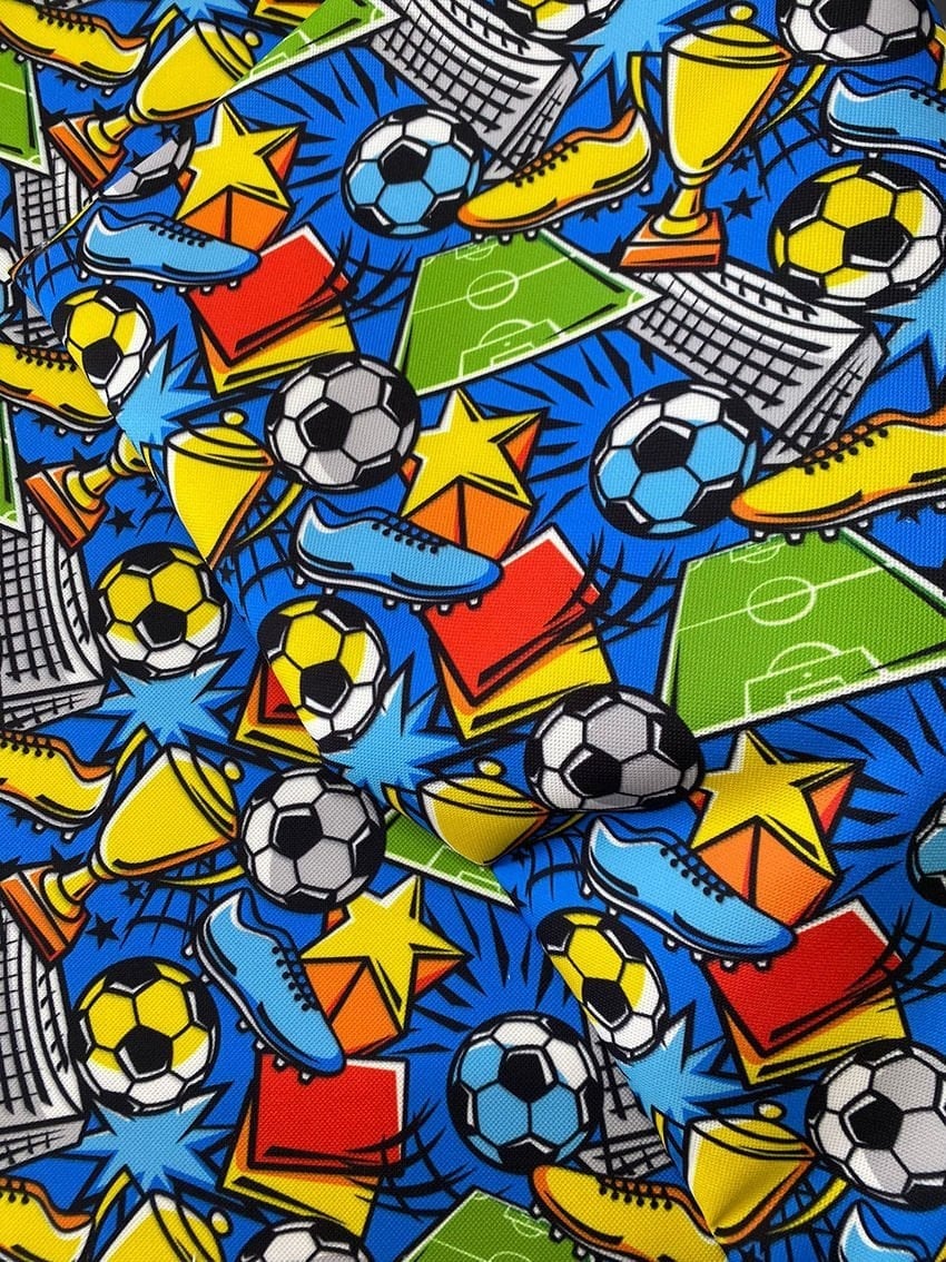 Futbol Temalı Desenli Kumaş