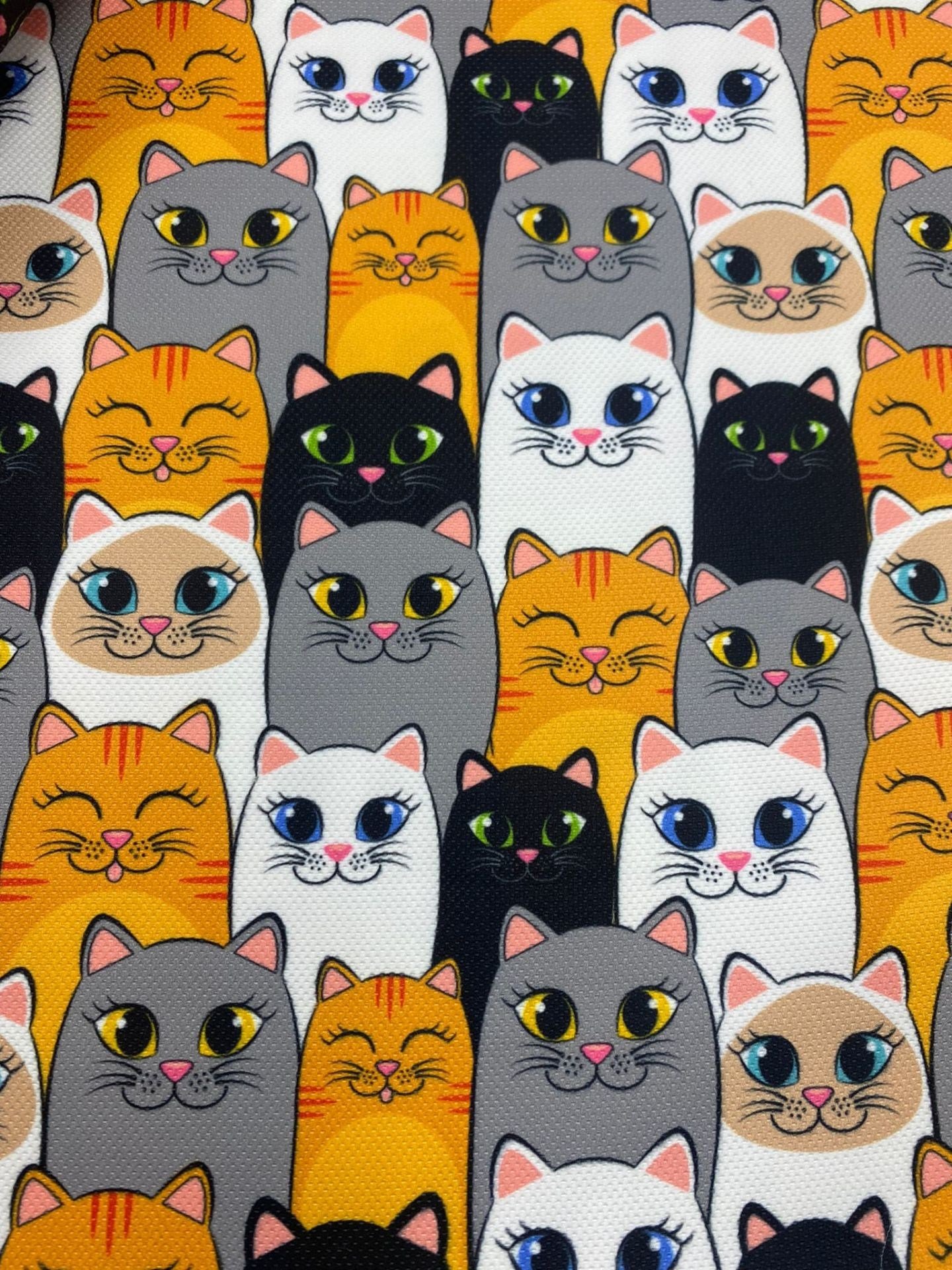 Gülümseyen Kedi Desenli Kumaş