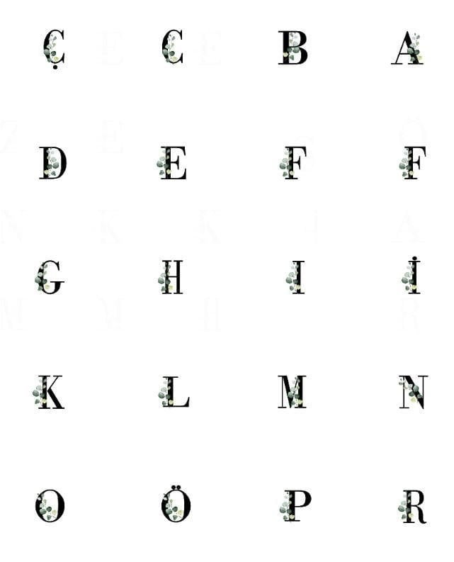Harf Desenli Kahve Supla Kumaşı 2