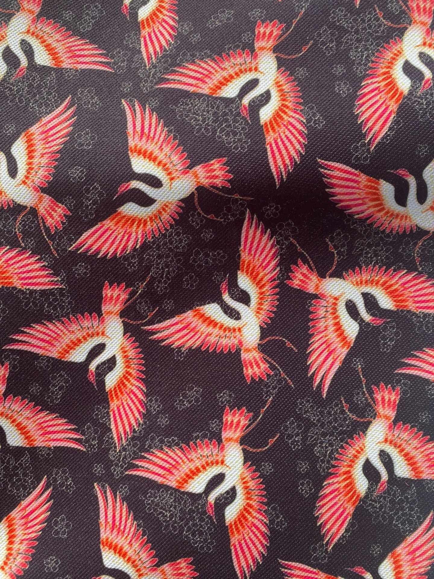 Japon Kuşu Desenli Kumaş