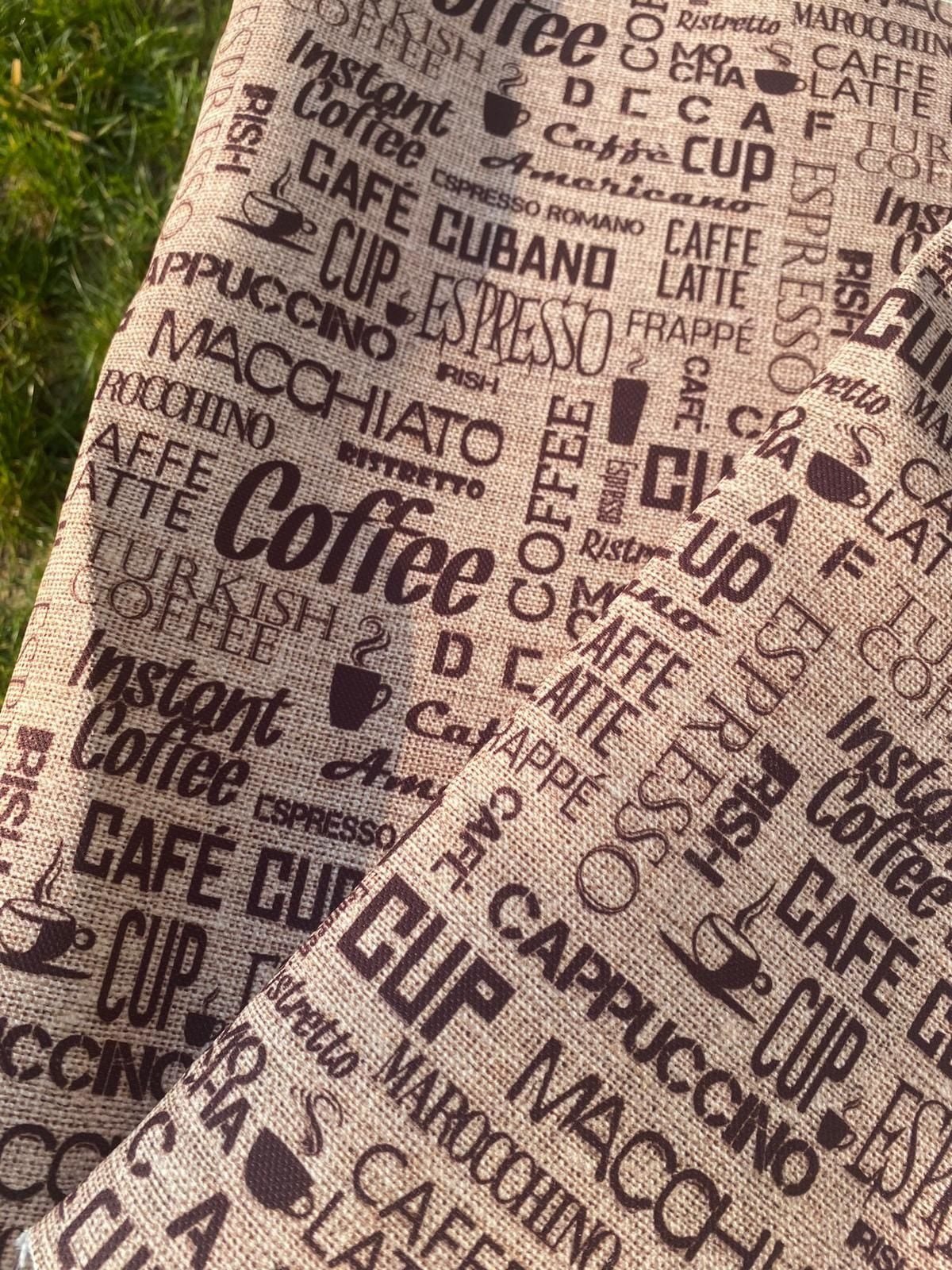 Kahve Çuvalı Desenli Kumaş