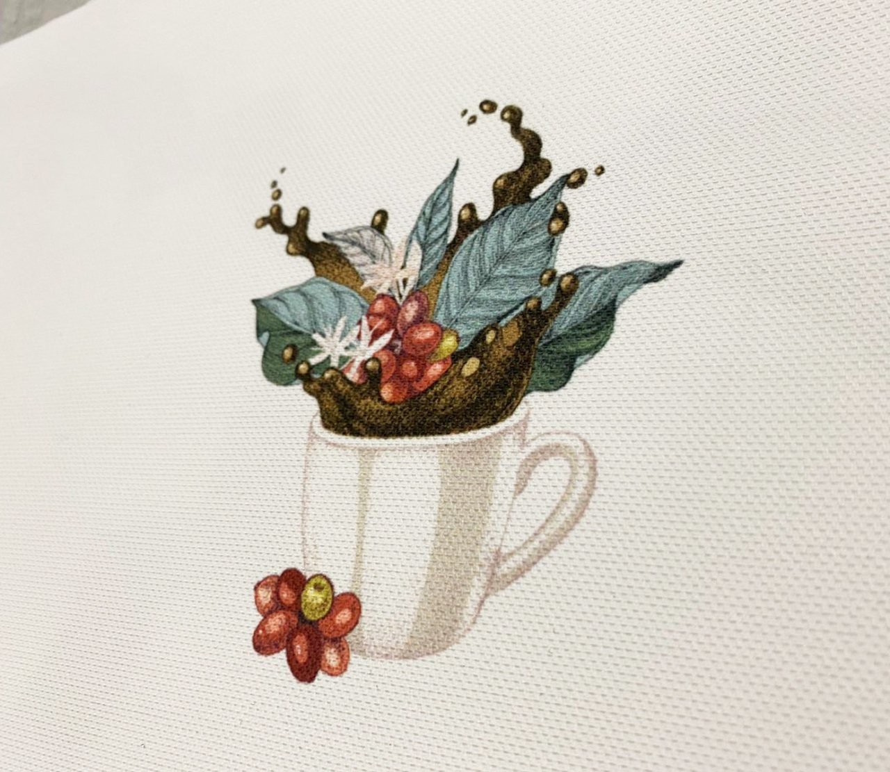 Kahve Supla Desen Baskılı Kumaş