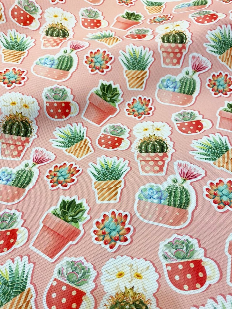 Kaktüs Sticker Desenli Kumaş