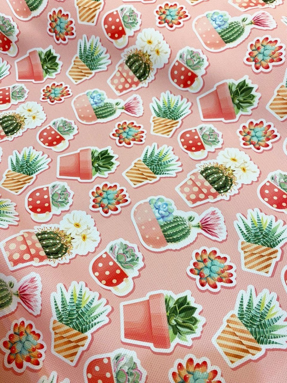 Kaktüs Sticker Desenli Kumaş