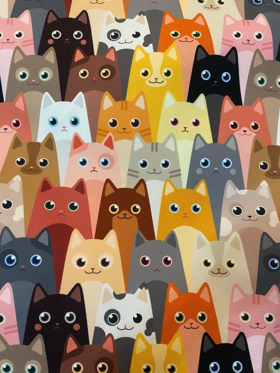 Kedi Yüzü Desenli Kumaş