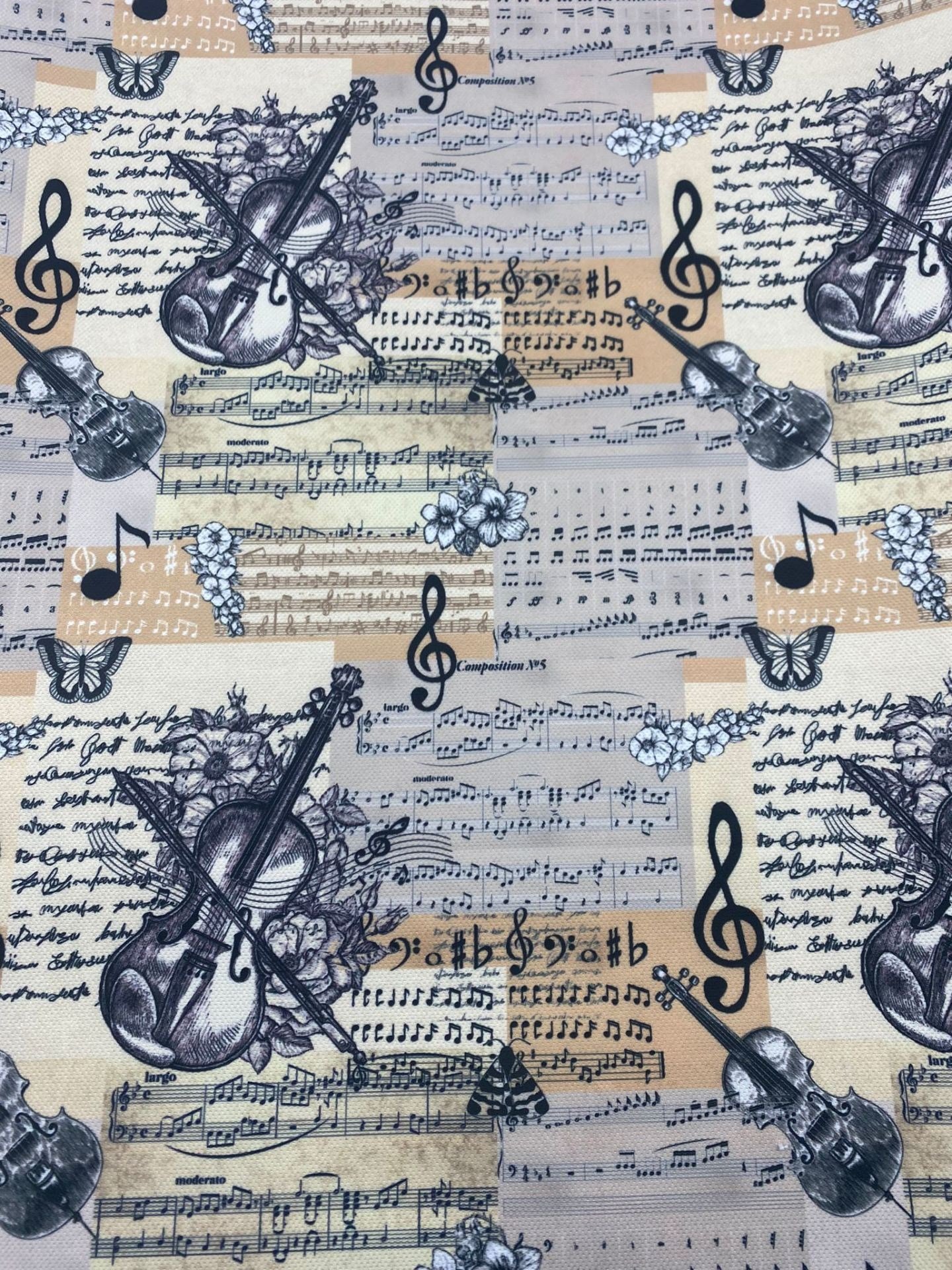 Keman Desenli Kumaş