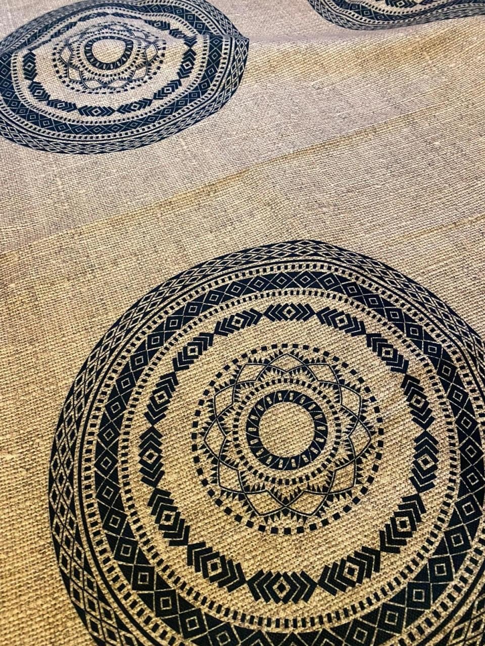 Keten Zemin Mandala Runner ve Supla Kumaşı