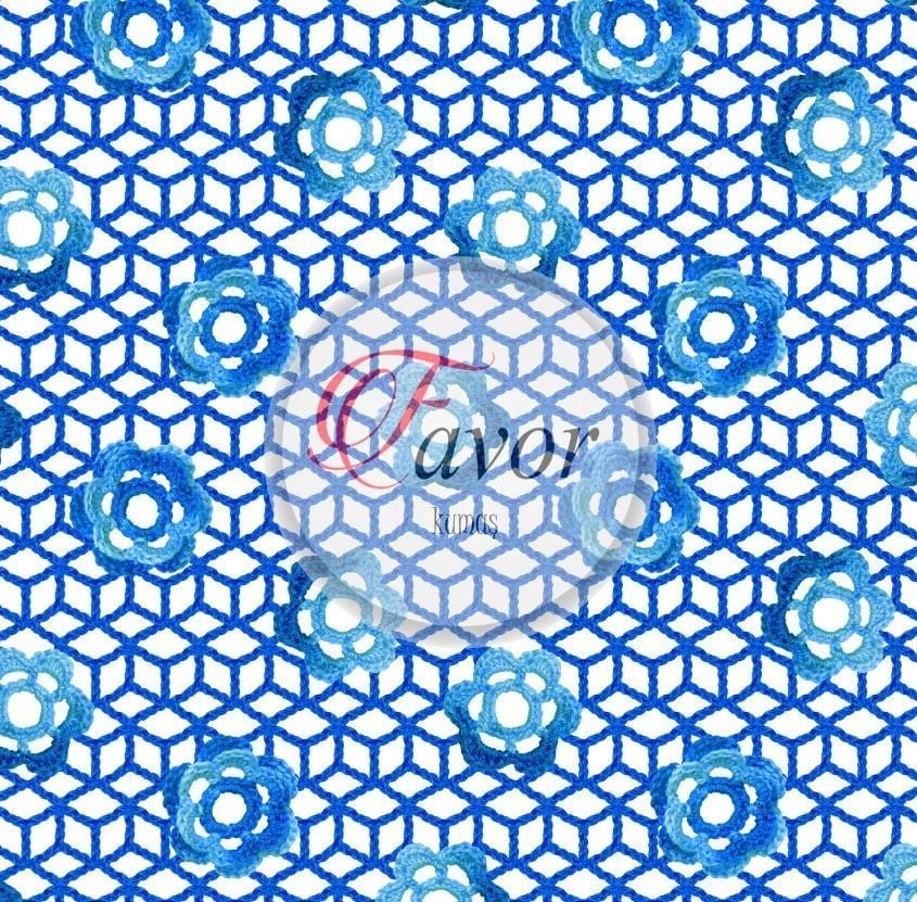 Kırmızı Dantel Desenli Kumaş