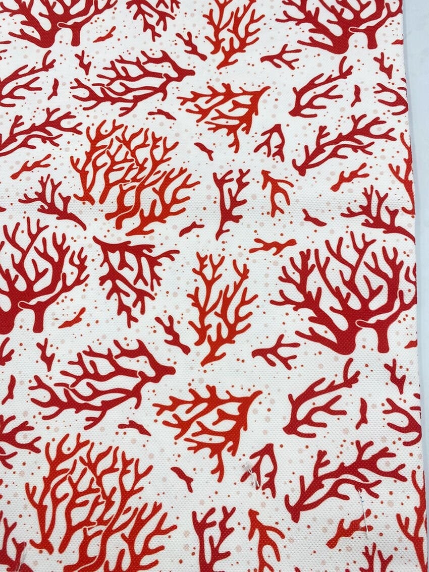 Kırmızı Mercan Desenli Kumaş 2