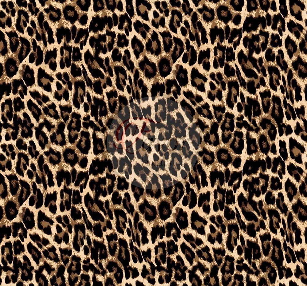 Koyu Leopar Desenli Kumaş