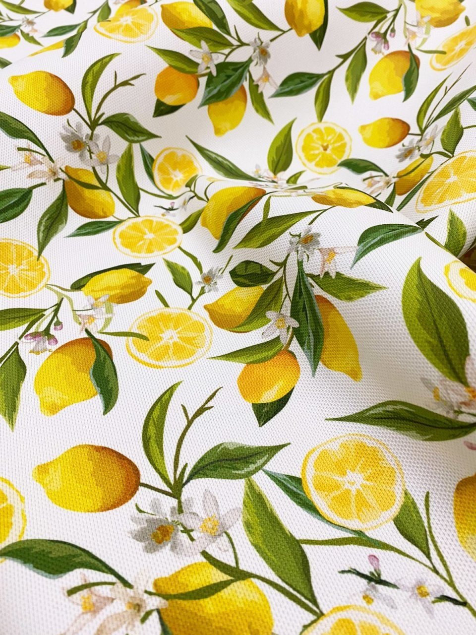 Limon Çiçeği Desenli Kumaş