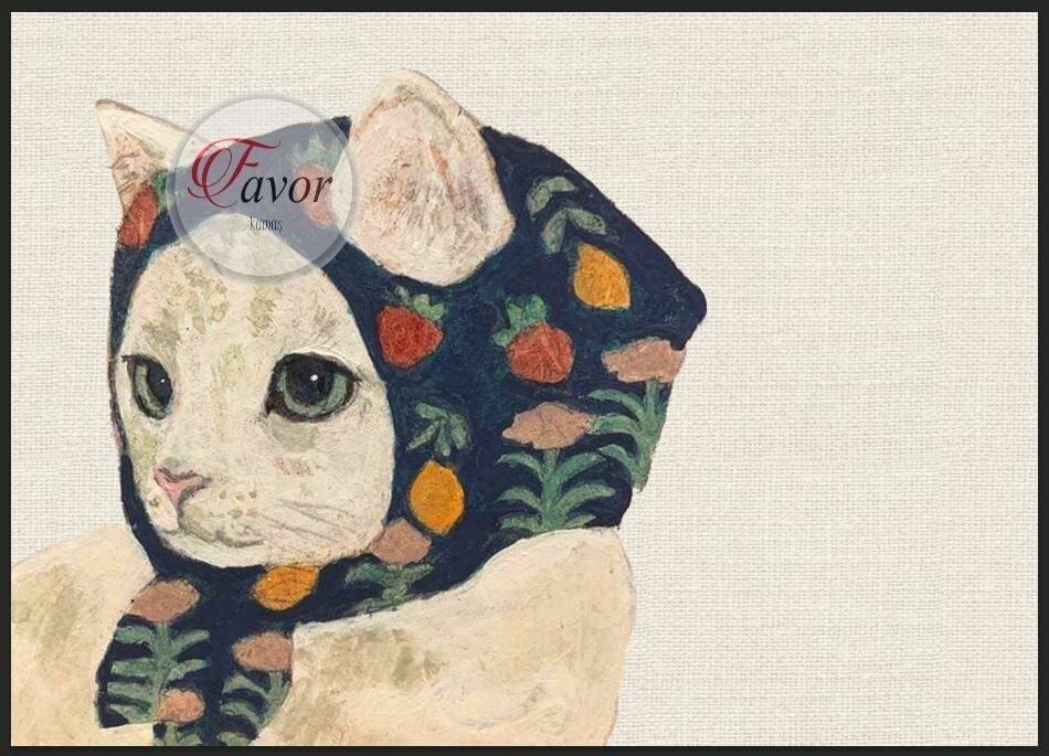 Masum Kedi Desenli Kumaş 2