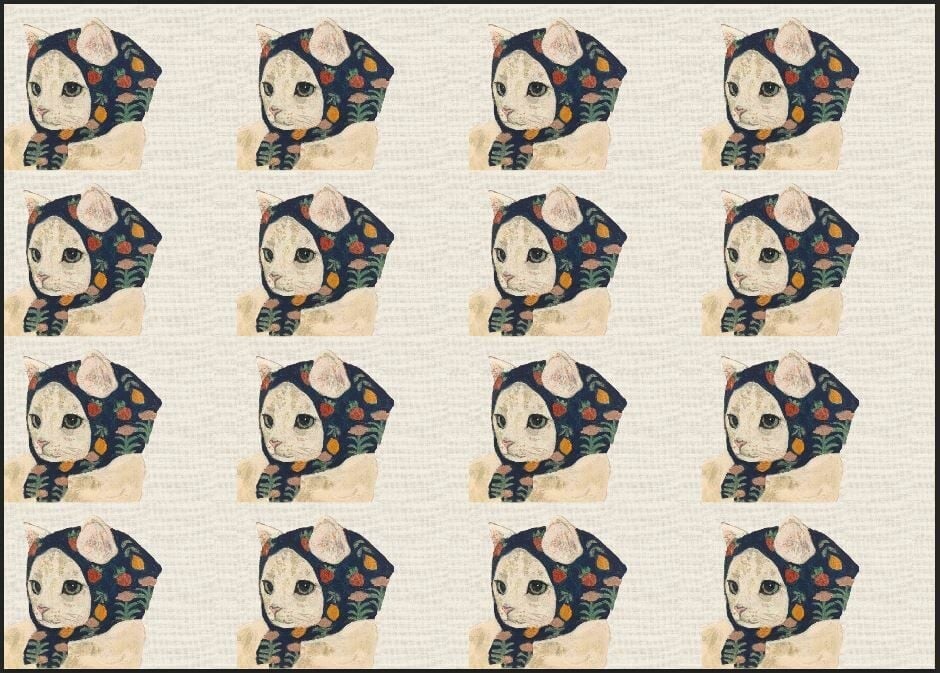 Masum Kedi Desenli Kumaş 2