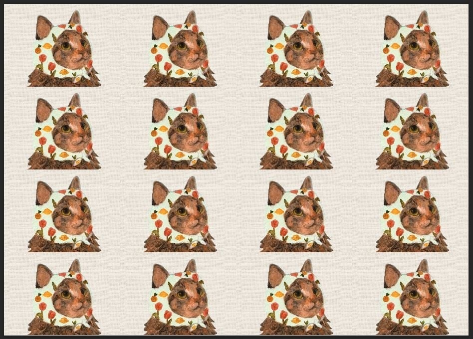 Masum Kedi Desenli Kumaş 3