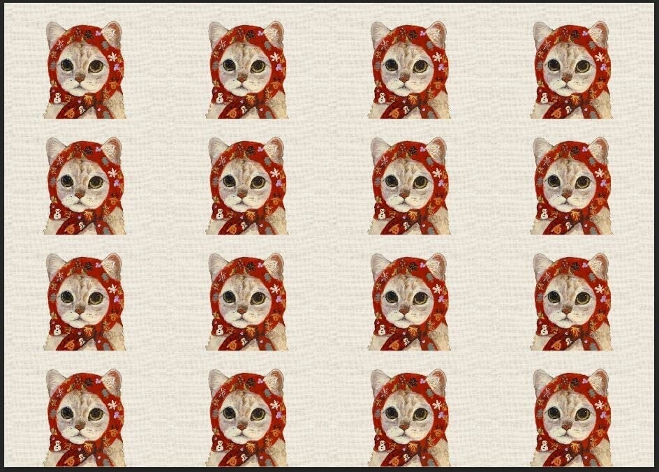 Masum Kedi Desenli Kumaş