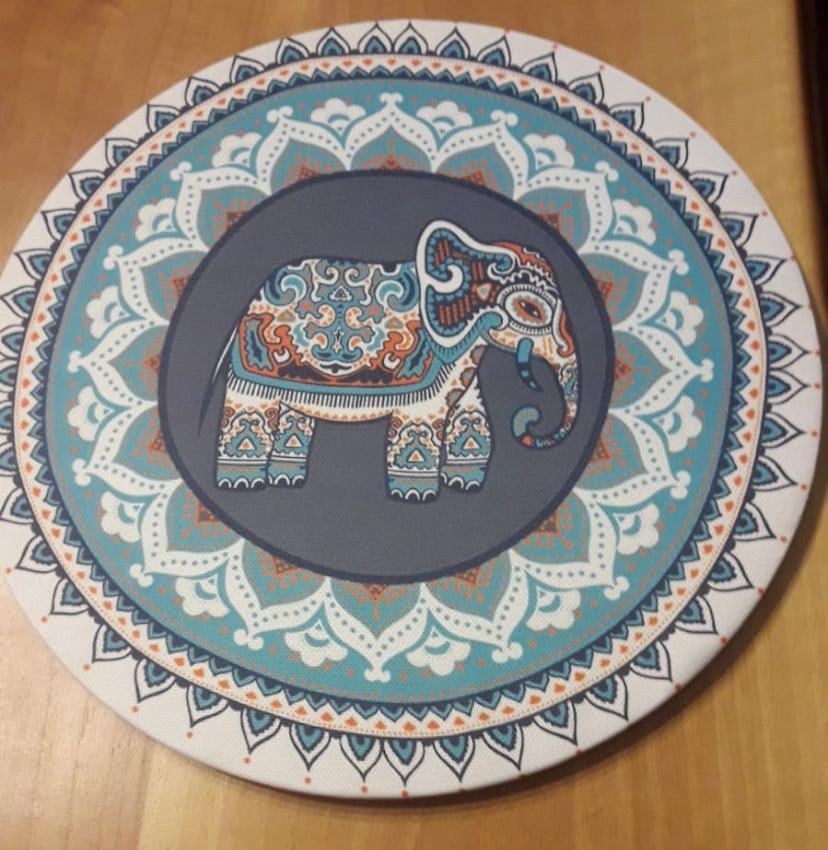 Mavi Fil Desenli Runner ve Supla Kumaşı