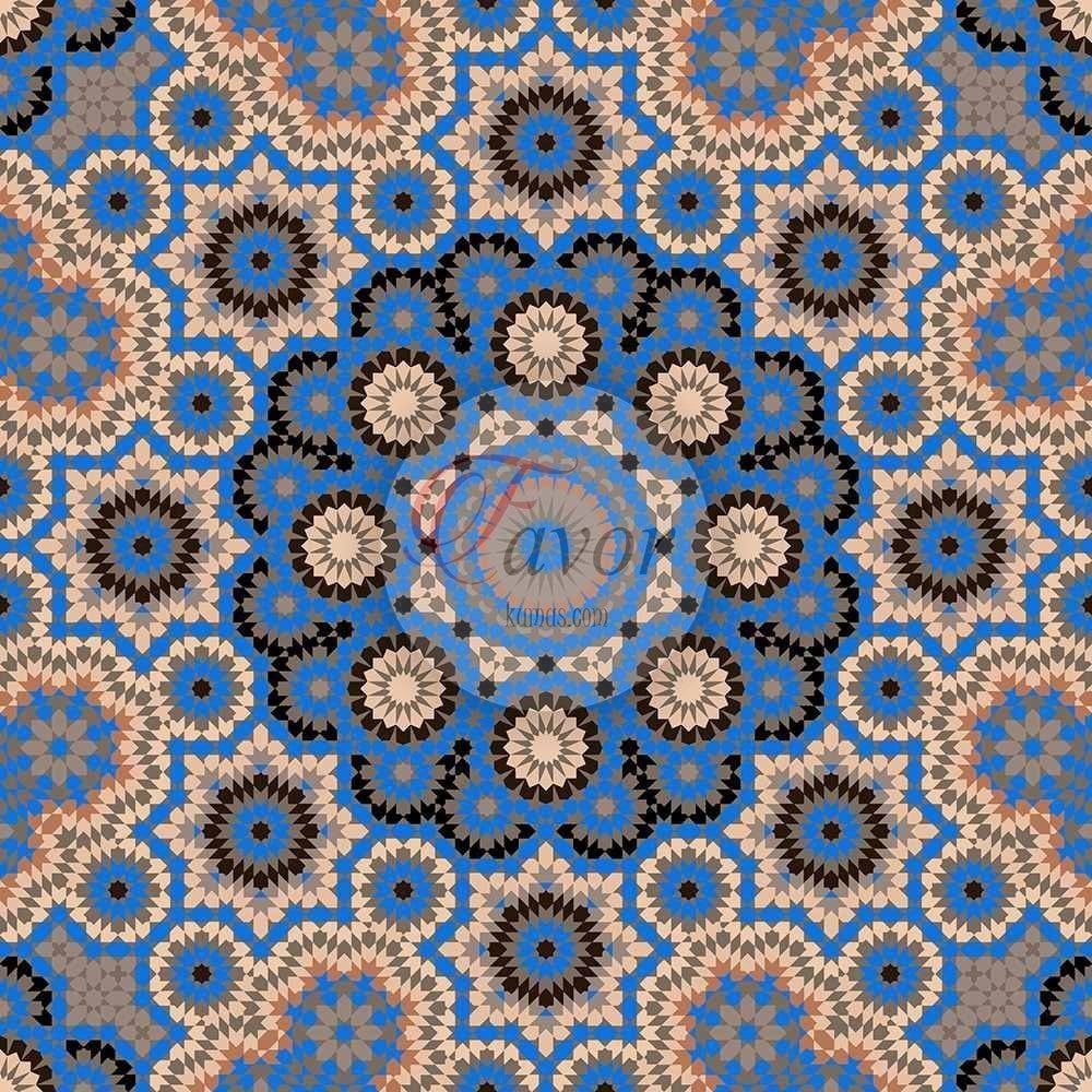 Mavi Mandala Desenli Kumaş