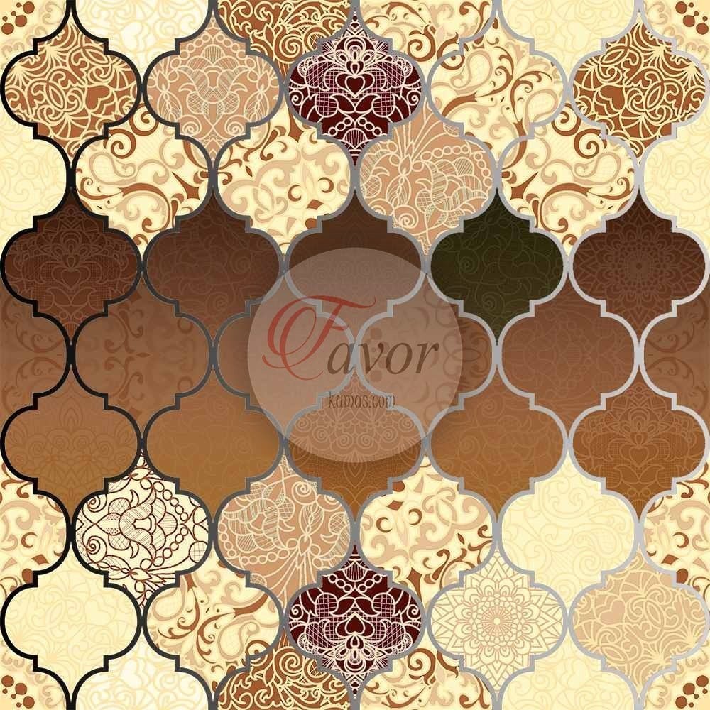 Mor Moroccan Desenli Kumaş