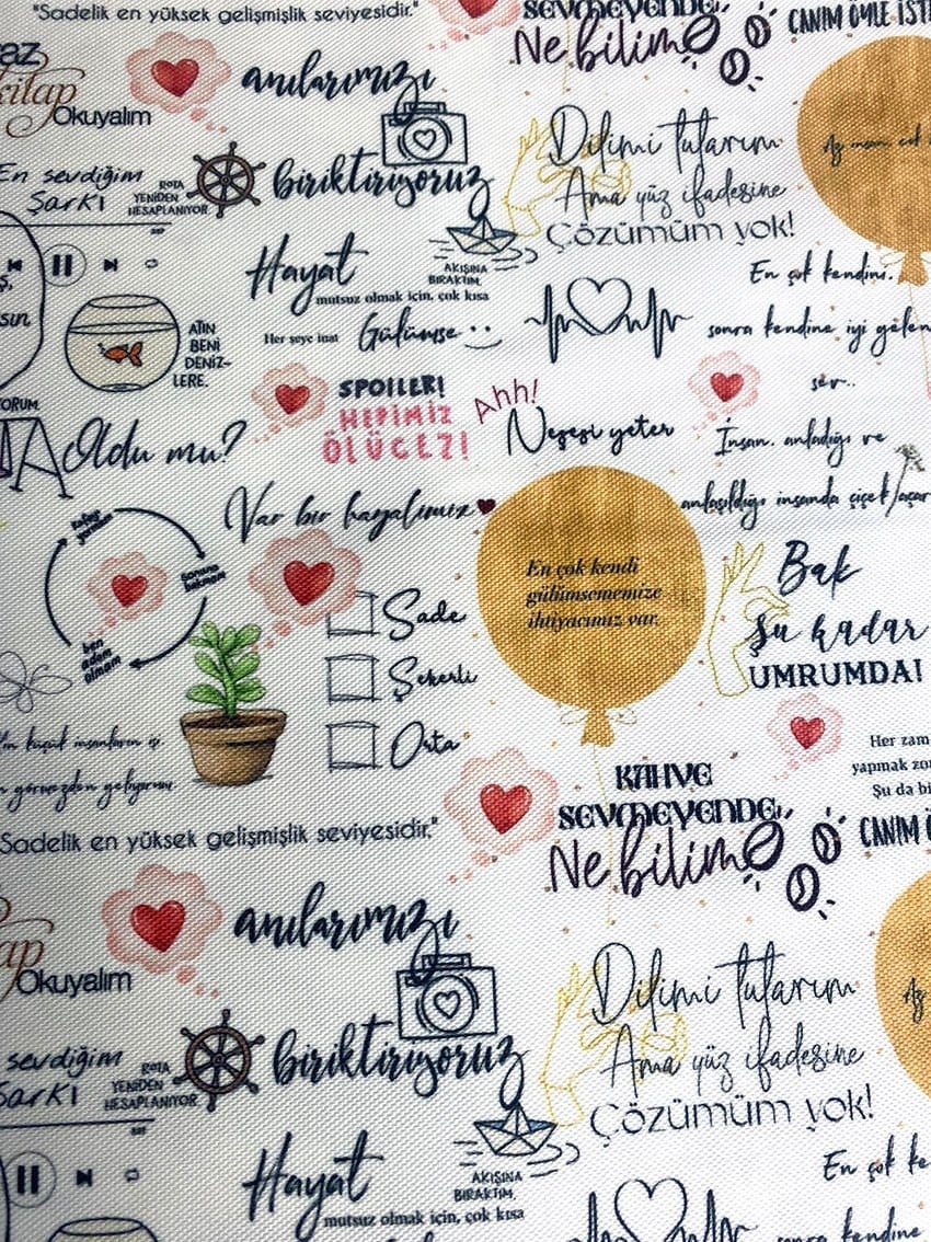 Motto Desenli Kumaş