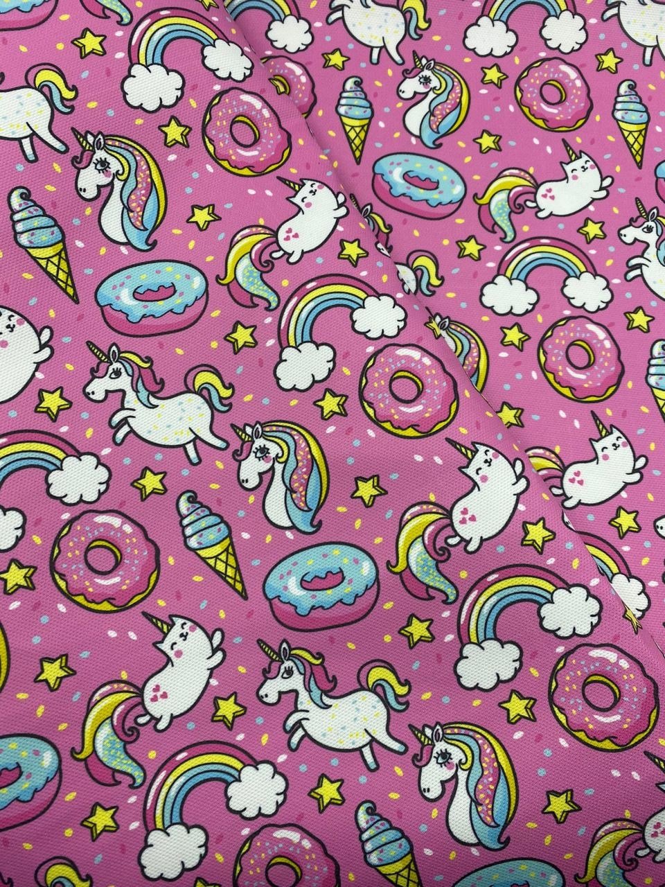 Neon Unicorn Desenli Kumaş