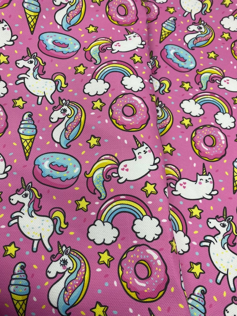 Neon Unicorn Desenli Kumaş