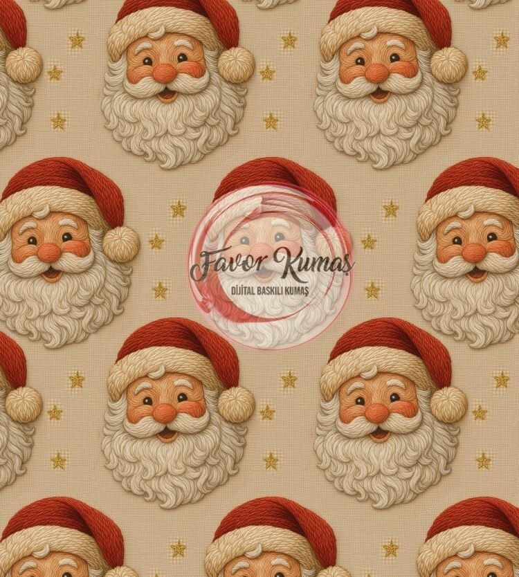 Noel Baba Masalı Desenli Kumaş