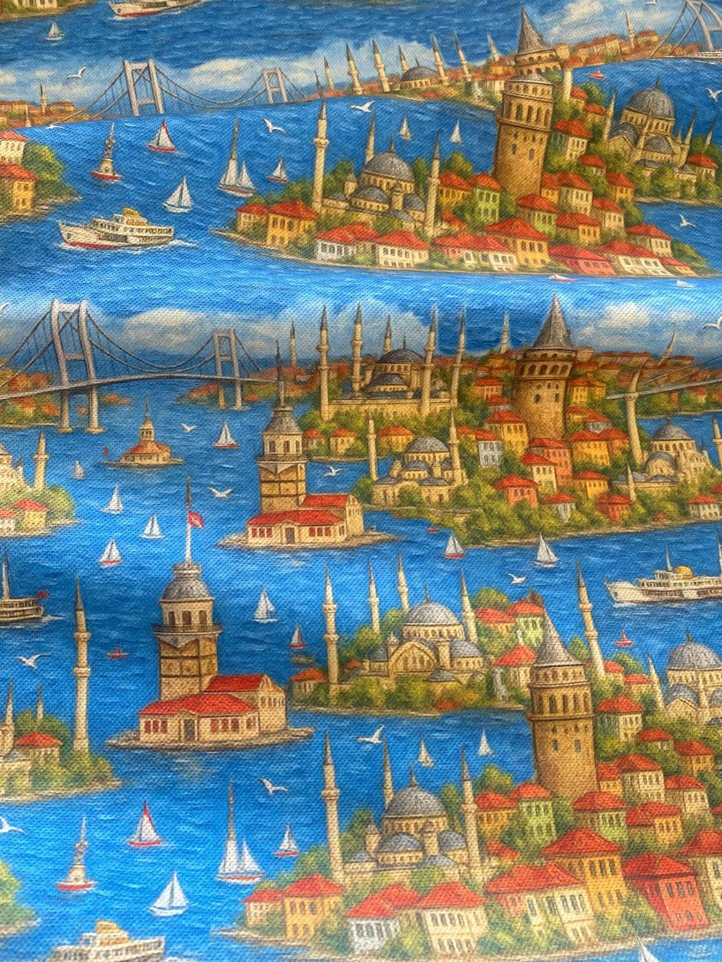 Nostalji İstanbul Desenli Kumaş