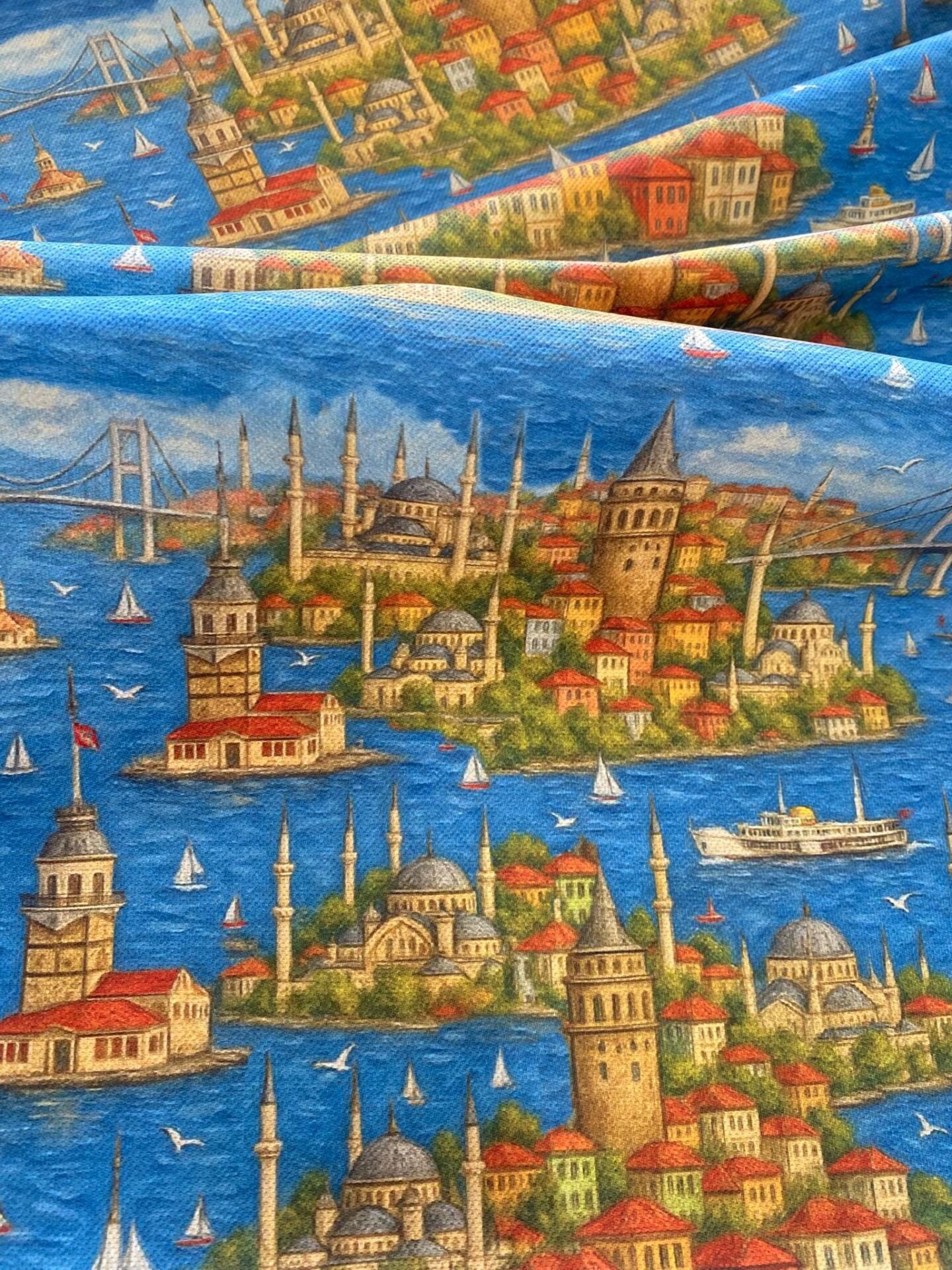 Nostalji İstanbul Desenli Kumaş