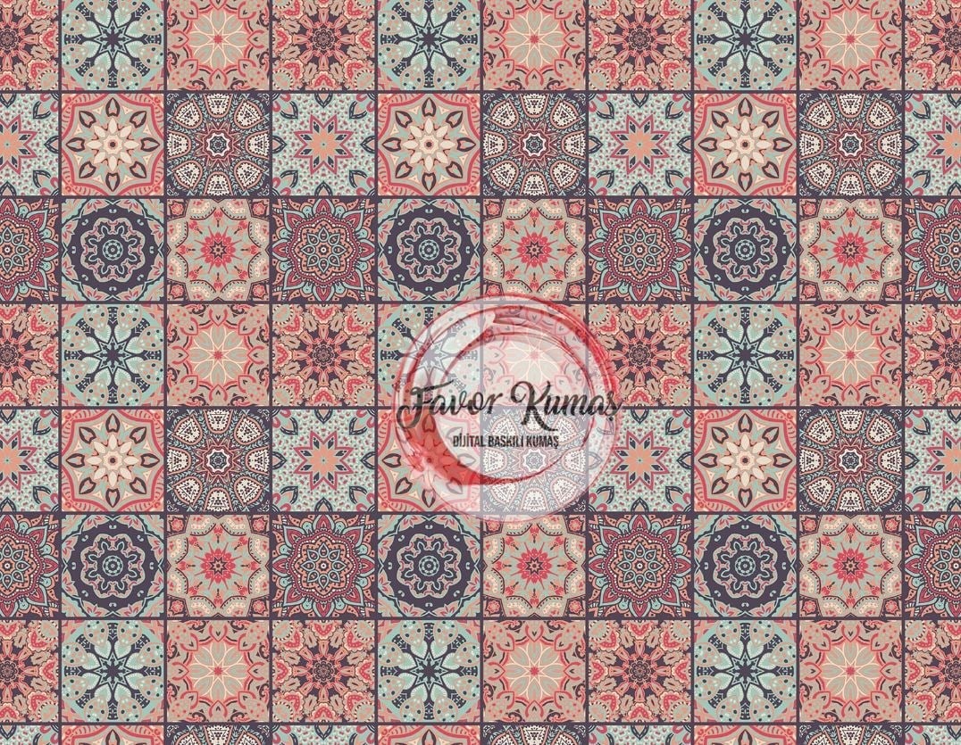Pastel Seramik Desenli Kumaş