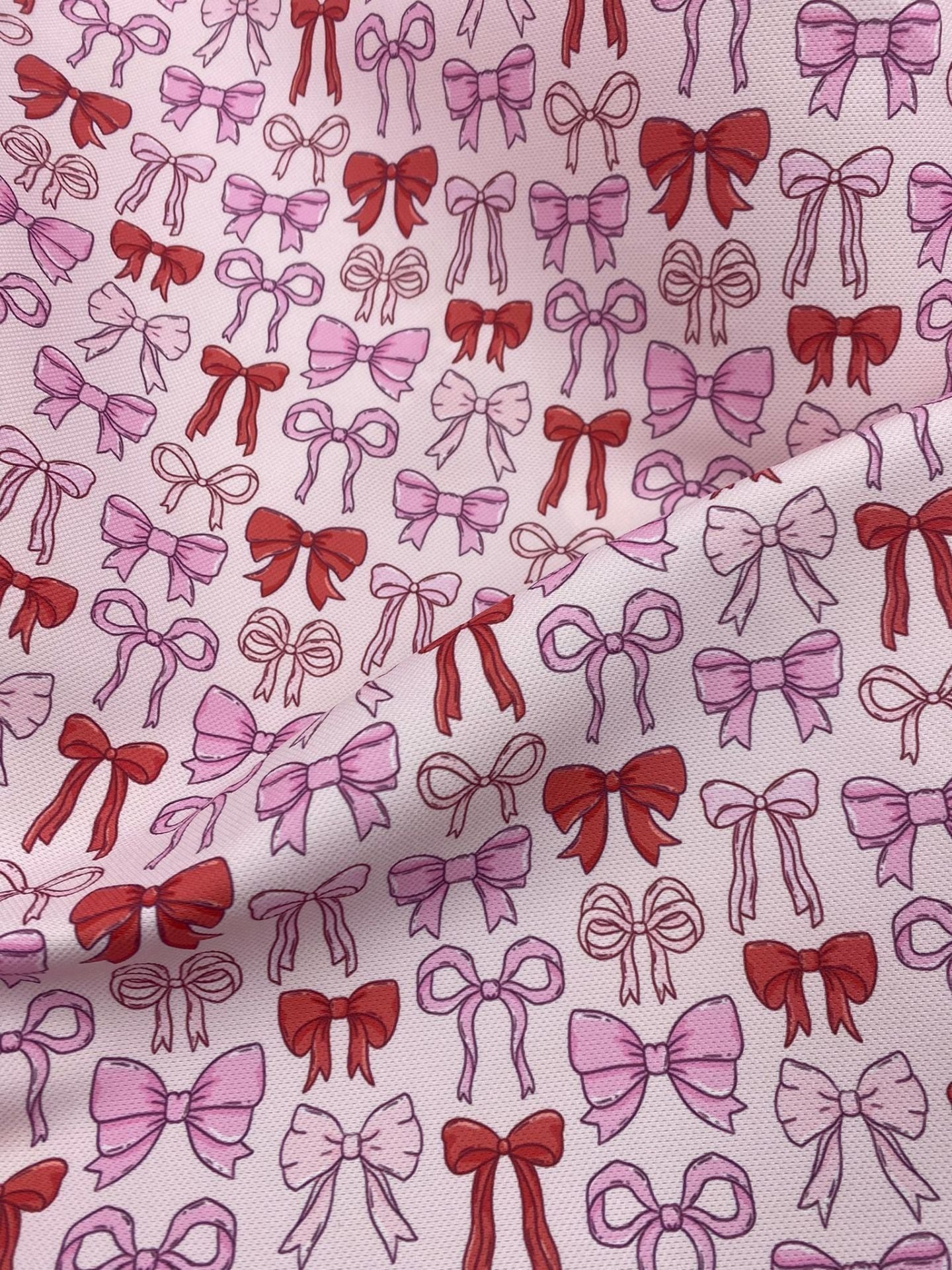 Pembe Fiyonk Kurdele 3 Desenli Kumaş