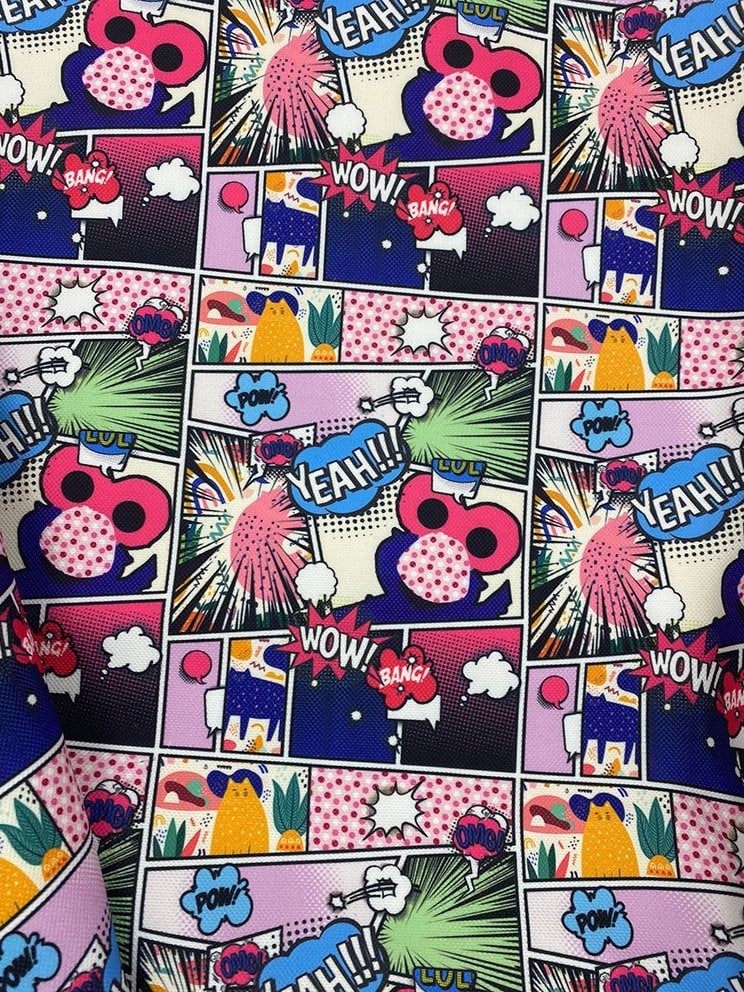 Pop Art Karikatür Desenli Kumaş