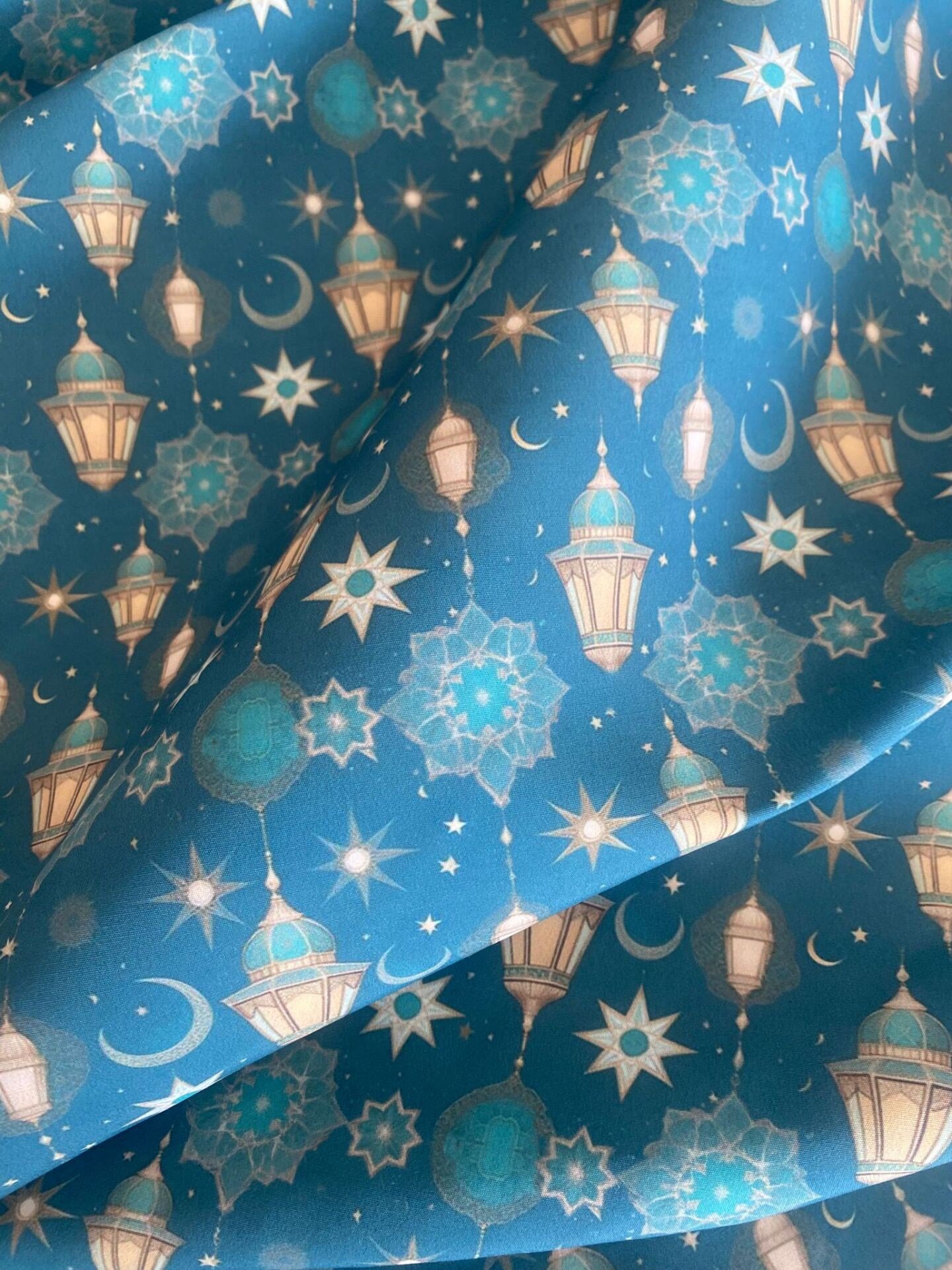 Ramazan Kandil Ve Ay Desenli Kumaş