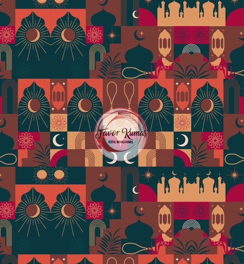 Ramazan Patchwork Desenli Kumaş