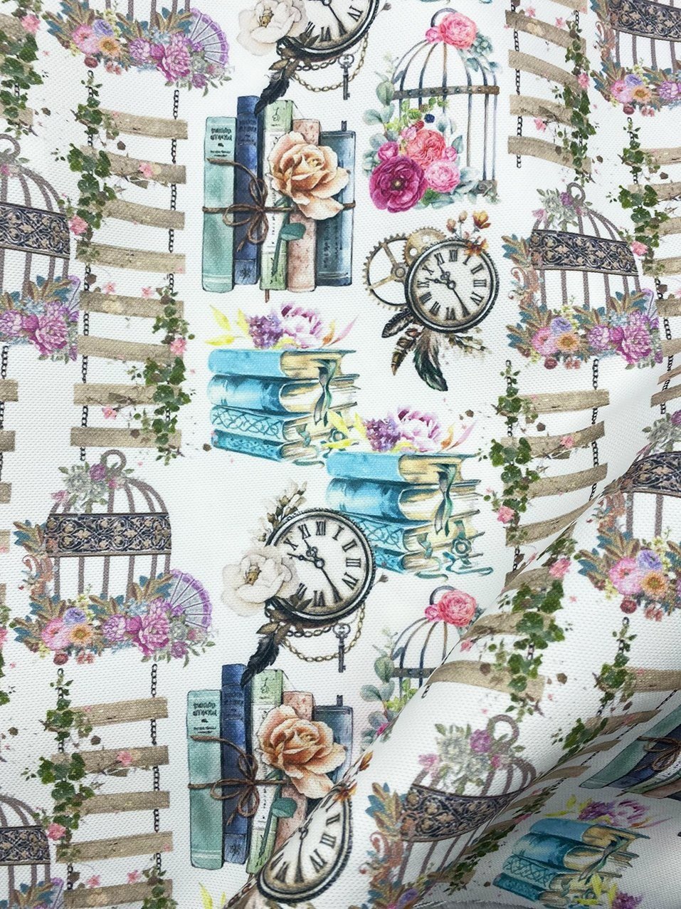 Romantik Çiçek Desenli Kumaş