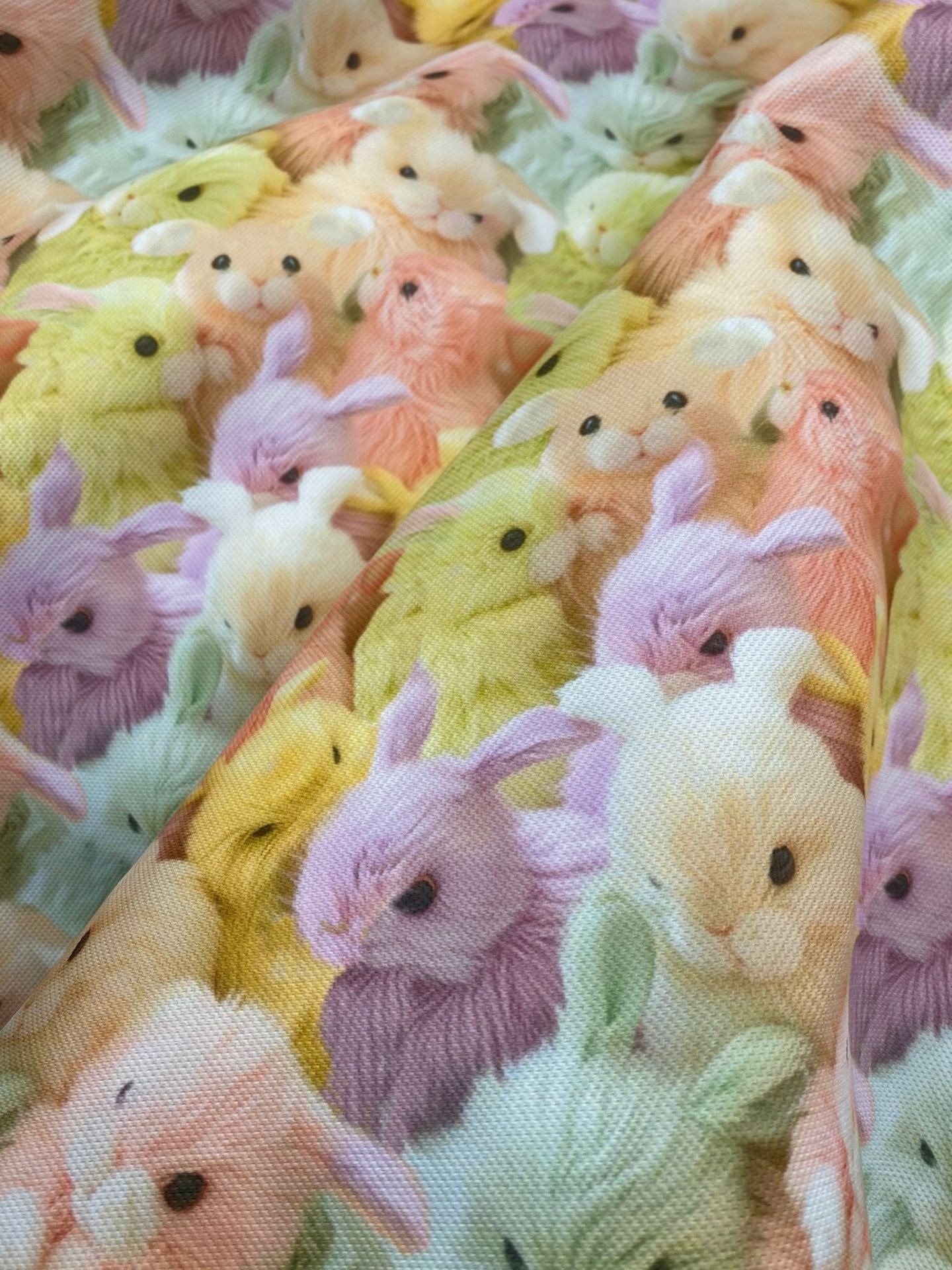 Sevimli 3D Tavşan Desenli Kumaş