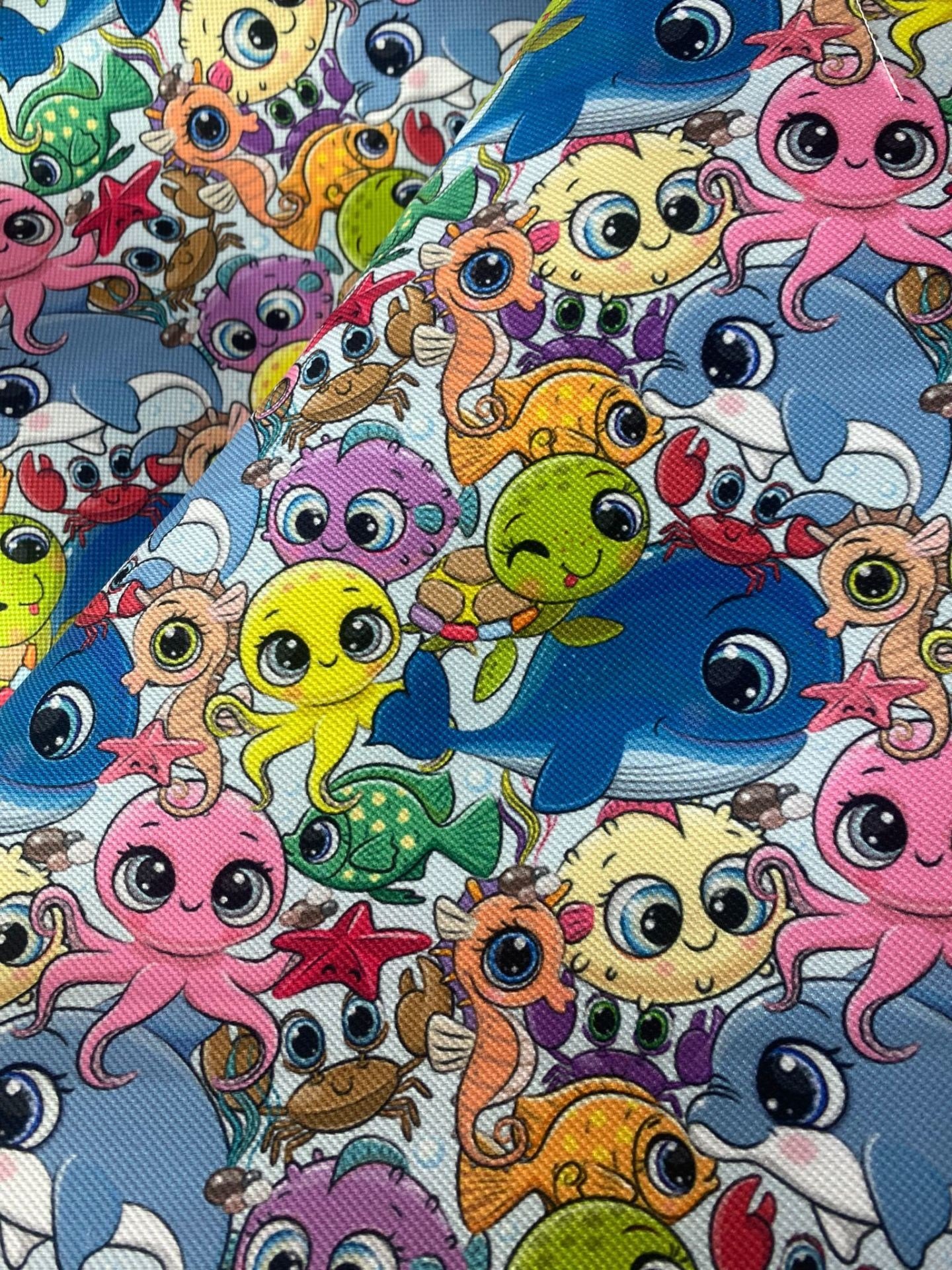 Sevimli Deniz Canlıları Desenli Kumaş 2