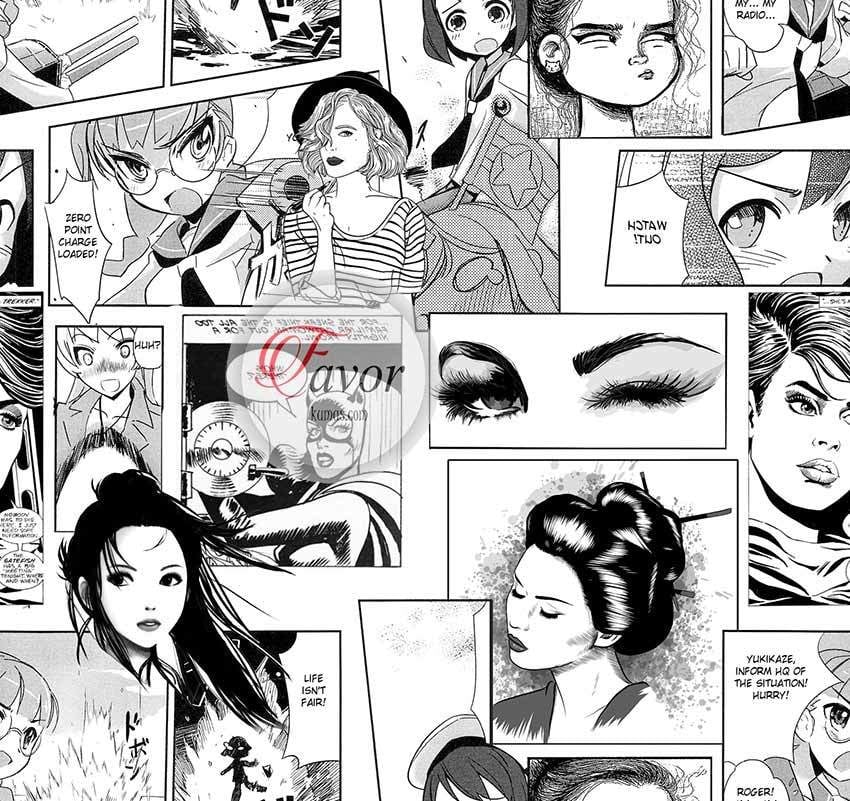 Siyah Beyaz Karikatür Desenli Kumaş 2
